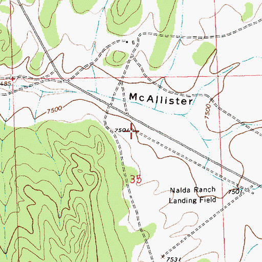 Topographic Map of Nalda Ranch Airport, NM