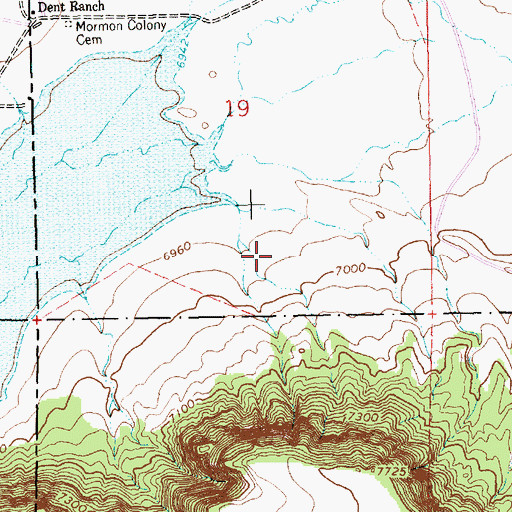 Topographic Map of Mystic Bluffs Airport, NM