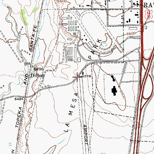 Topographic Map of La Mesa Park Airport (historical), NM
