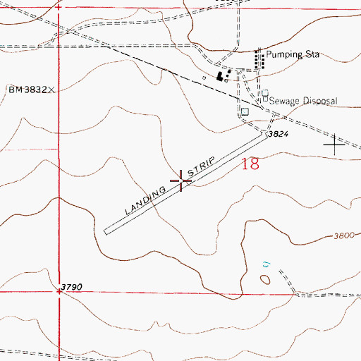 Topographic Map of El Paso Natural Gas Co Airport (historical), NM