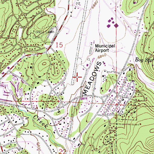 Topographic Map of Ruidoso Heliport, NM