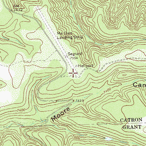 Topographic Map of Me-Own Airport, NM