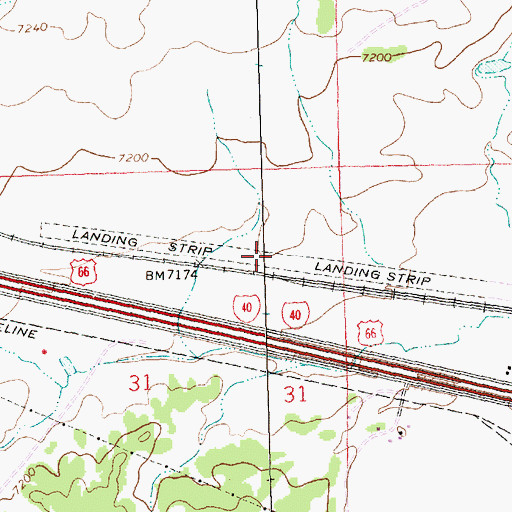 Topographic Map of Transwestern Pipeline Number 5 Airport (historical), NM