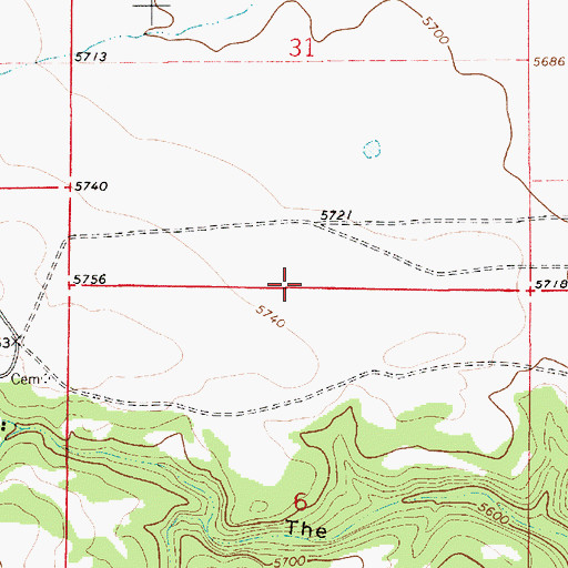 Topographic Map of Eureka Ranch Airport (historical), NM