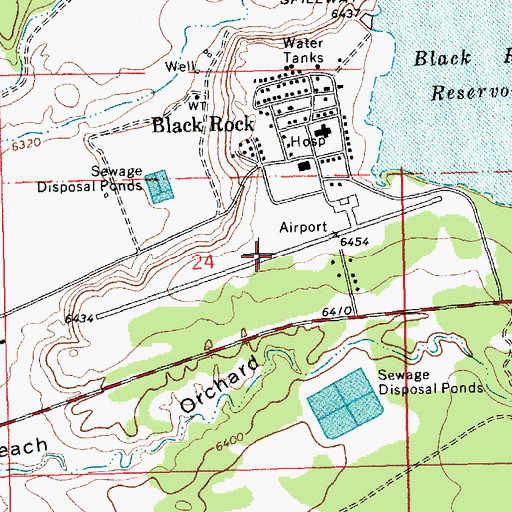 Topographic Map of Black Rock Airport, NM