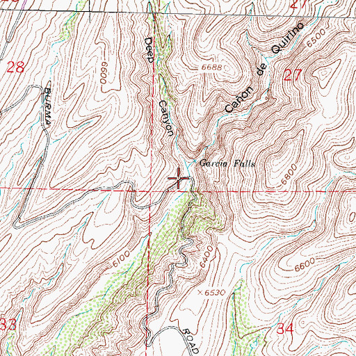 Topographic Map of Garcia Falls Spring, NM