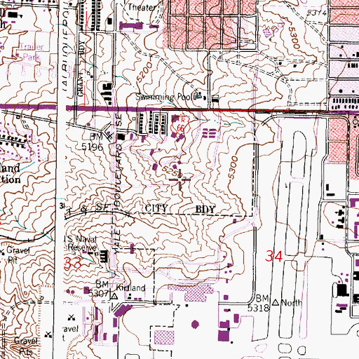 Topographic Map of United States Forest Service Tanker Base, NM