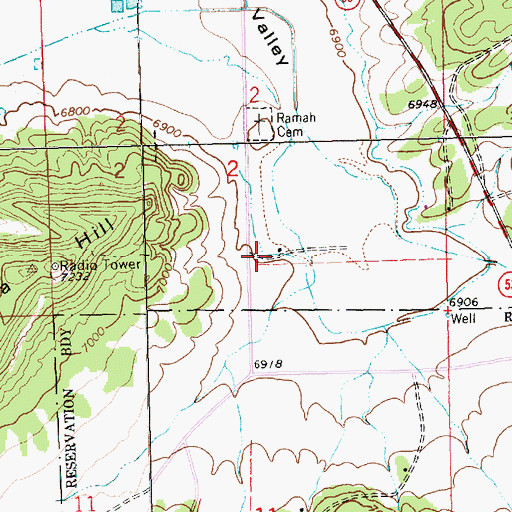 Topographic Map of Ramah, NM