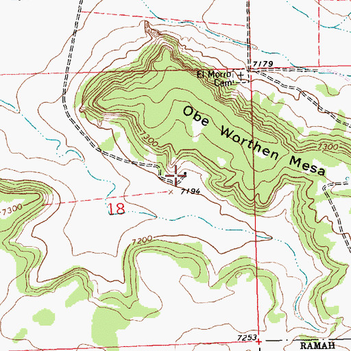 Topographic Map of El Morro, NM