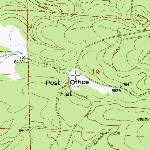 Topographic Map of Post Office Flat Spring, NM