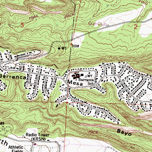 Topographic Map of Barranca School, NM