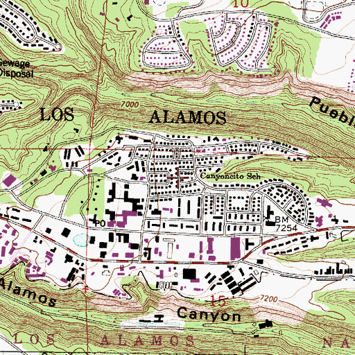 Topographic Map of Canyoncito School, NM