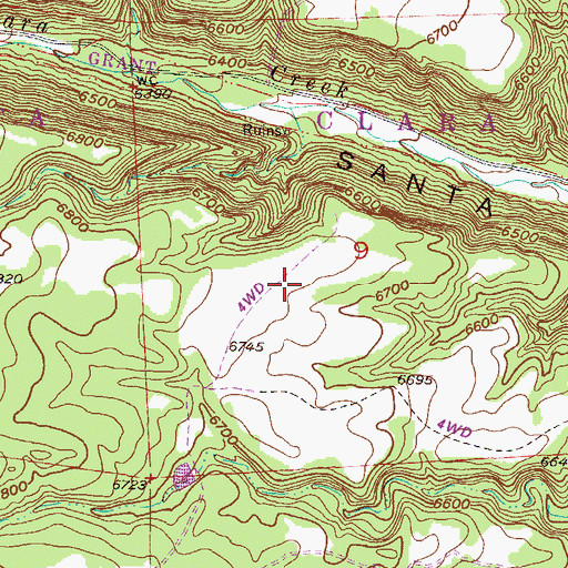 Topographic Map of Santa Clara Pueblo, NM