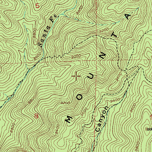 Topographic Map of Santa Fe Municipal Watershed, NM