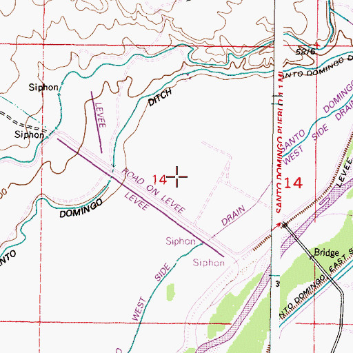 Topographic Map of Santo Domingo Pueblo, NM