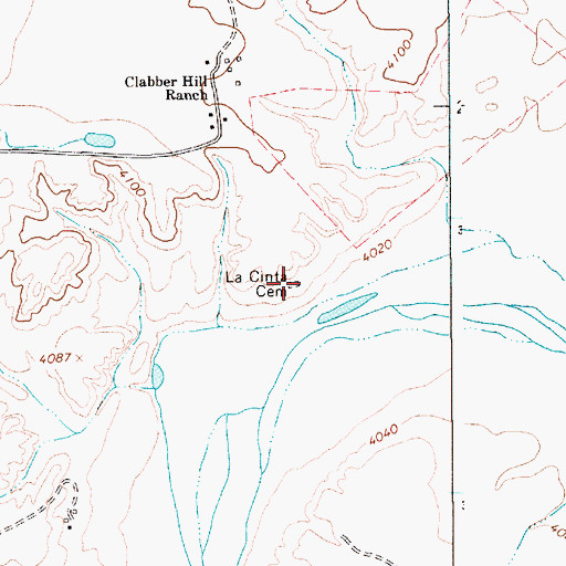Topographic Map of La Cinta Post Office (historical), NM
