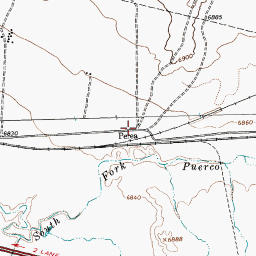 Topographic Map of Perea Post Office (historical), NM