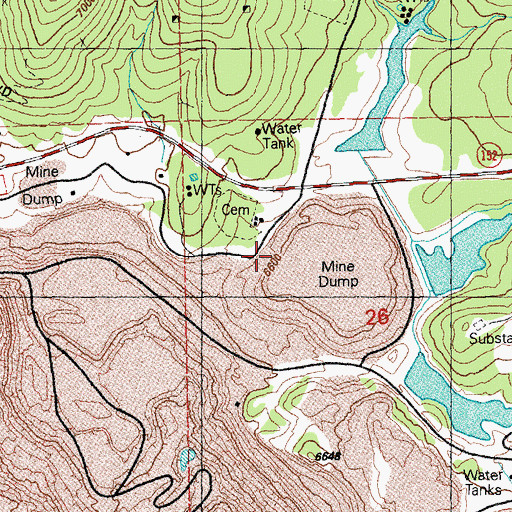 Topographic Map of Santa Rita Post Office (historical), NM