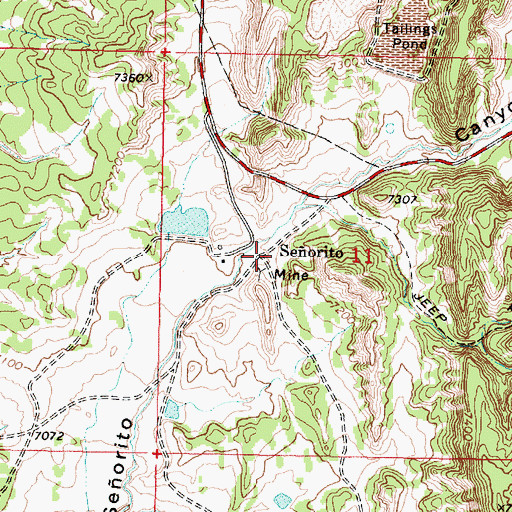 Topographic Map of Seorito Post Office (historical), NM