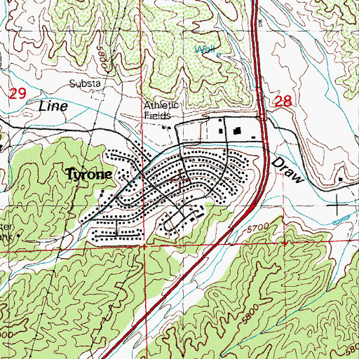 Topographic Map of Tyrone Post Office (historical), NM