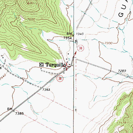 Topographic Map of El Turquillo Post Office (historical), NM