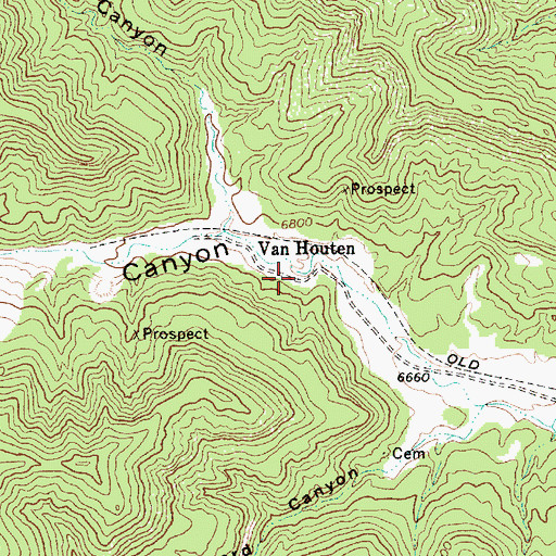Topographic Map of Van Houten Post Office (historical), NM