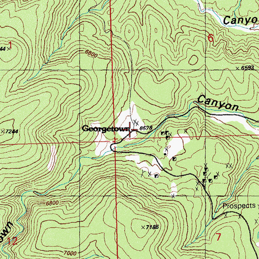 Topographic Map of Georgetown Post Office (historical), NM
