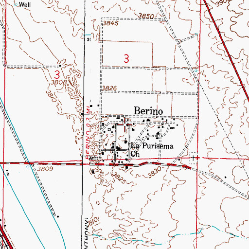 Topographic Map of Berino Post Office (historical), NM