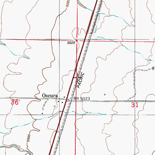Topographic Map of Oscura Post Office (historical), NM