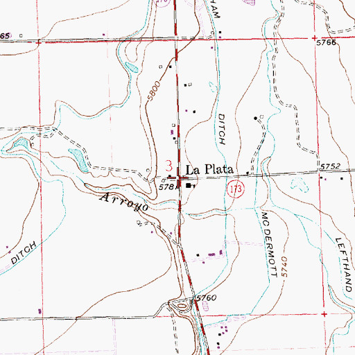 Topographic Map of La Plata Post Office, NM