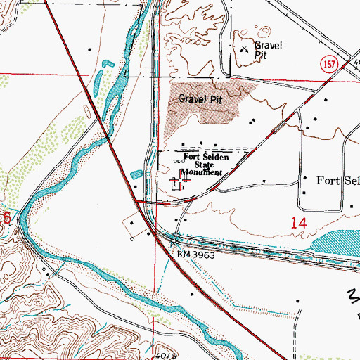 Topographic Map of Fort Selden Post Office (historical), NM