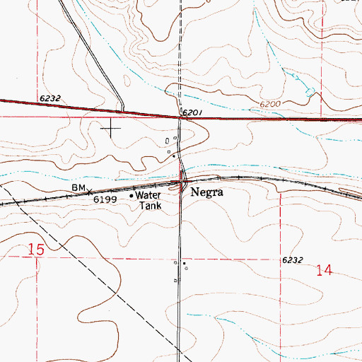 Topographic Map of Negra Post Office (historical), NM