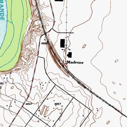 Topographic Map of Madrone Post Office (historical), NM