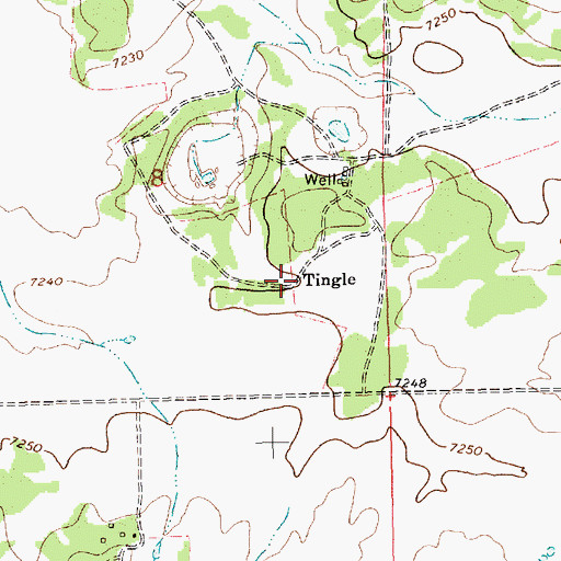 Topographic Map of Tingle Post Office (historical), NM