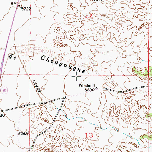 Topographic Map of Plaza del Alcalde Post Office (historical), NM