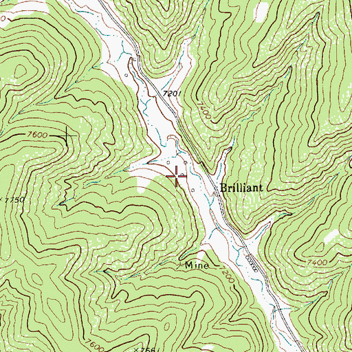 Topographic Map of Brilliant Post Office (historical), NM