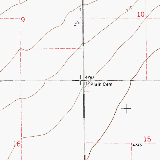 Topographic Map of Plain Post Office (historical), NM