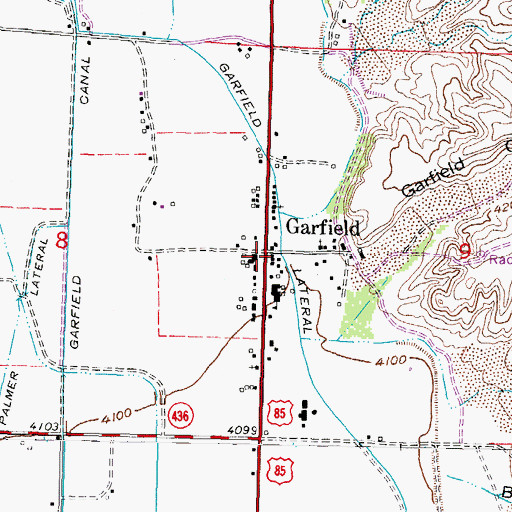 Topographic Map of Garfield Post Office, NM