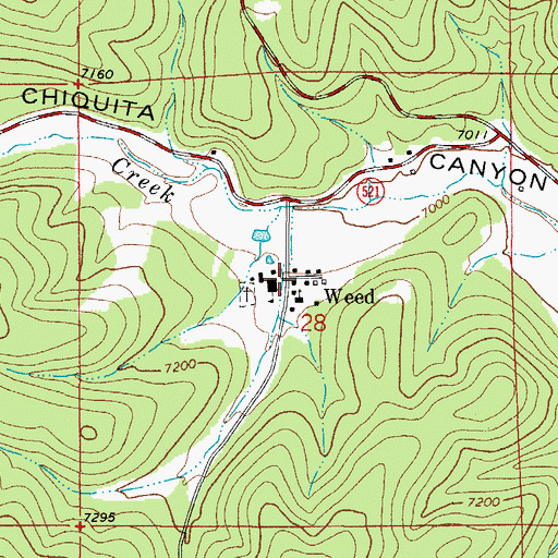 Topographic Map of Weed Post Office, NM