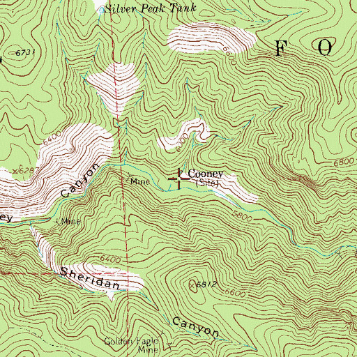 Topographic Map of Cooney Post Office (historical), NM