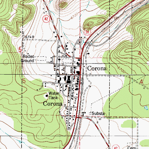 Topographic Map of Corona Post Office, NM