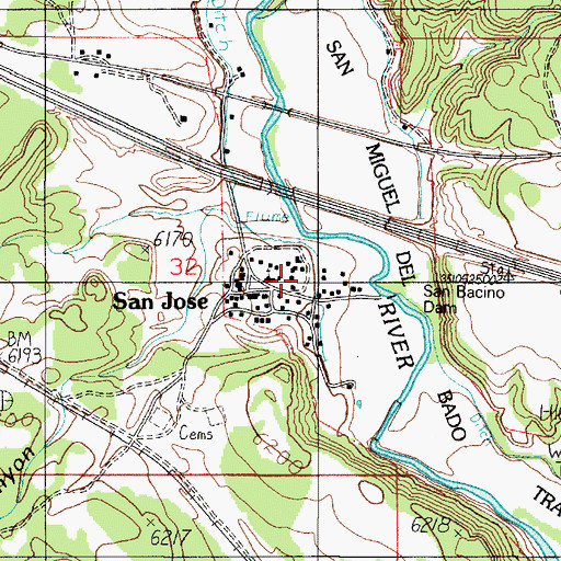 Topographic Map of San Jose Post Office (historical), NM