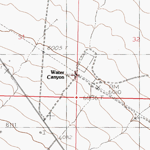 Topographic Map of Water Canyon Post Office (historical), NM