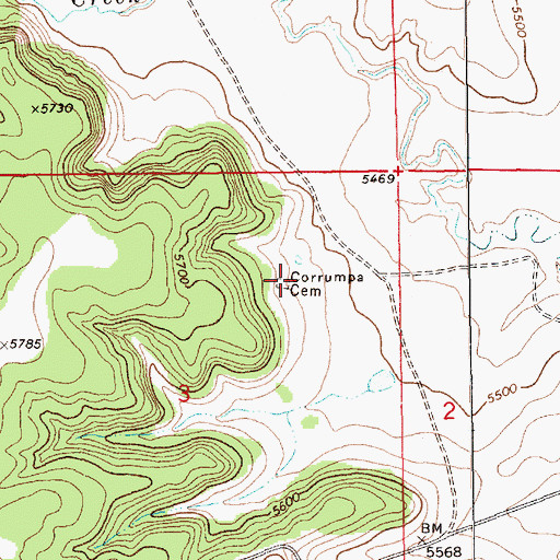 Topographic Map of Corrumpa Post Office (historical), NM