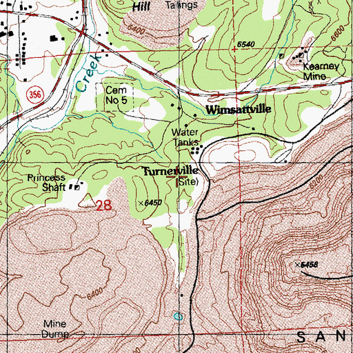 Topographic Map of Turnerville Post Office, NM