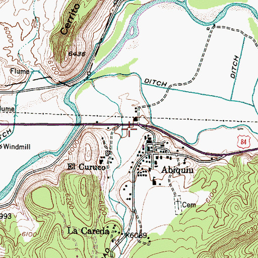 Topographic Map of Abiquiu Post Office, NM