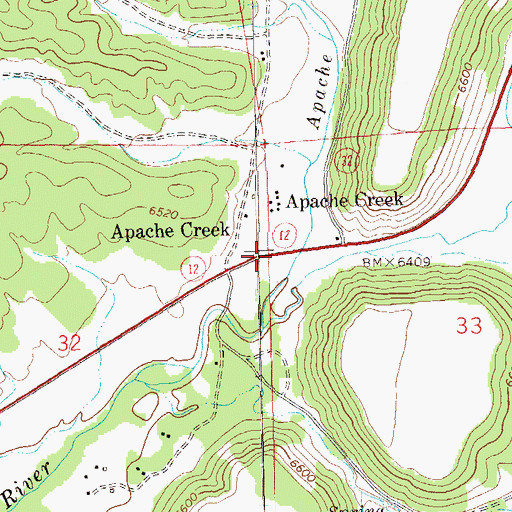 Topographic Map of Apache Creek Post Office (historical), NM