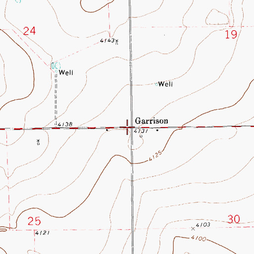 Topographic Map of Garrison Post Office (historical), NM