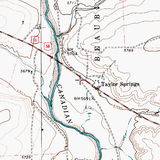 Topographic Map of Taylor Springs Post Office (historical), NM