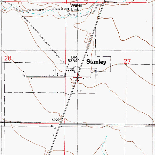 Topographic Map of Stanley Post Office, NM